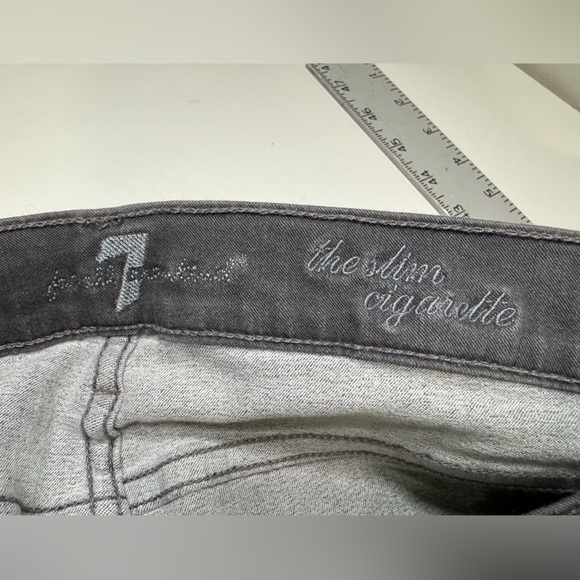 7 for All Mankind The Slim Cigarette Raw Hem GRAY SZ 26 - NEW! - Picture 10 of 16